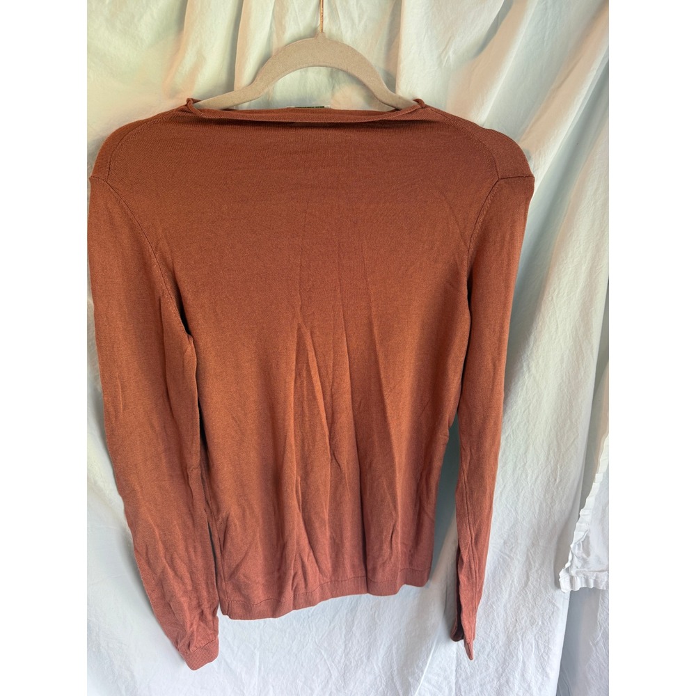 Stile Benetton Cashmere Blend Sweater Terracotta Orange Knit Top Size M - Picture 4 of 5